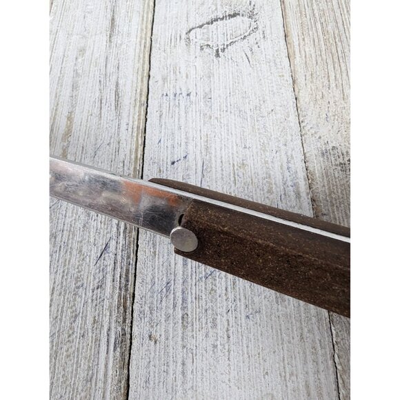 Vintage Pyramid Stainless Steel 12 3/4" Solid Serving Spoon Red Brown Handle - Picture 4 of 9